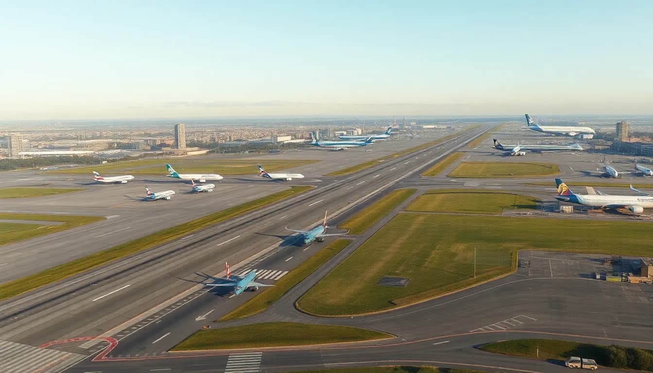View of London City Airport runway where Rideexec chauffeurs provide seamless pickups and drop-offs