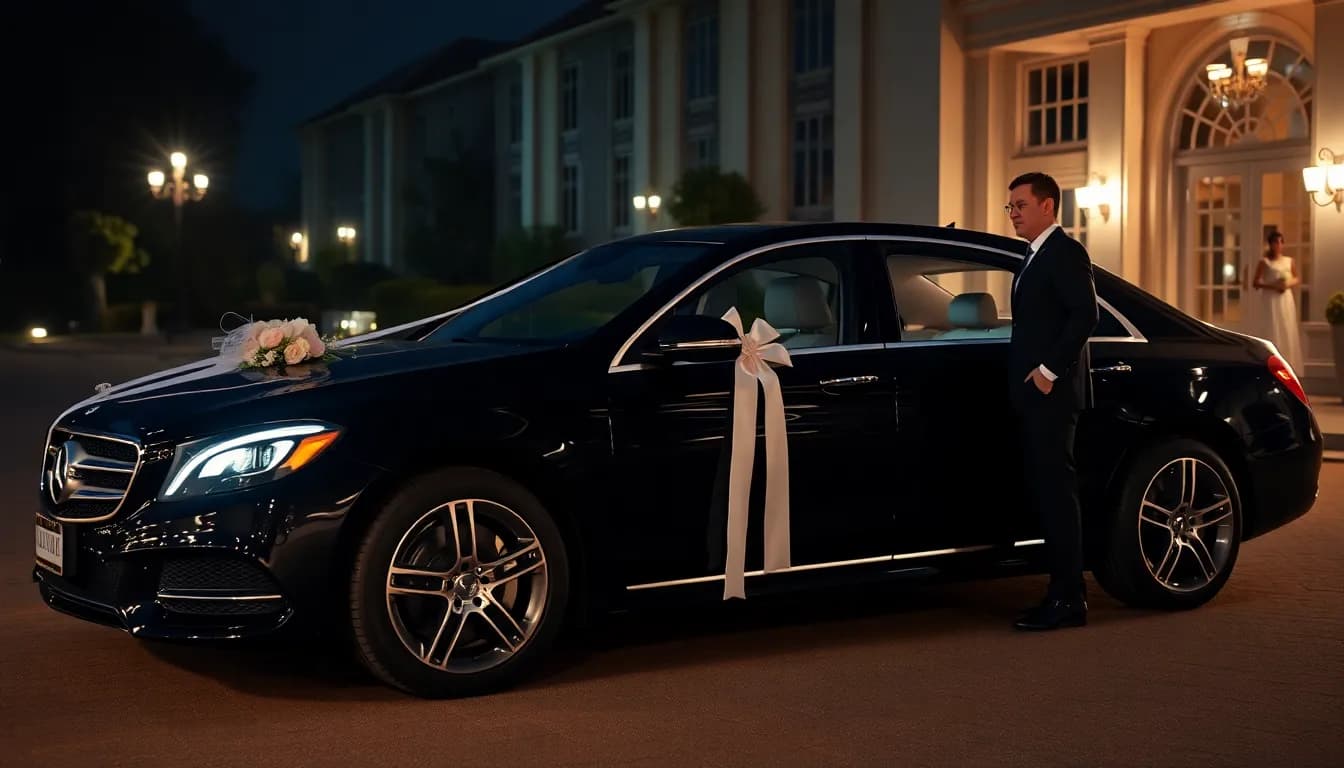 Rideexec luxury chauffeur car on a wedding event in London